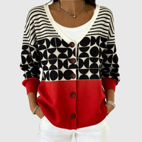 Matilde | Geometric Colour Block Knit Jacket
