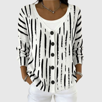 Leonora | Monochrome Brushstroke Knit Jacket
