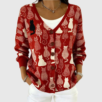 Vittoria | Red Cat Knit Jacket