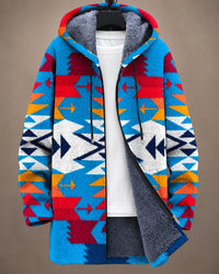 Talia | Geometric Print Hooded Jacket
