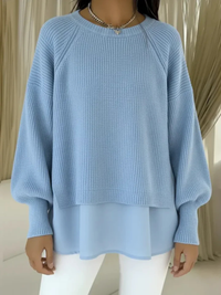 Laurel | Layered-Hem Knit Sweater
