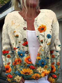 TANSY™ | VINTAGE FLORAL PRINT CARDIGAN SWEATER