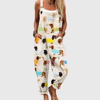 SOFT JUMPSUIT WITH PUPPY PRINT