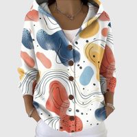 Stella | Abstract Art Hooded Knit Jacket