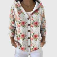 Cesarina | Pink Rose Hooded Knit Jacket