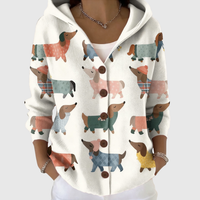 Neve | Dachshund Hooded Knit Jacket