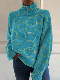 Elara | High-Neck Patterned Jumper