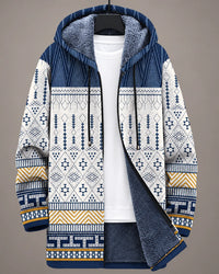 Delilah | Geometric Hooded Zip Jacket