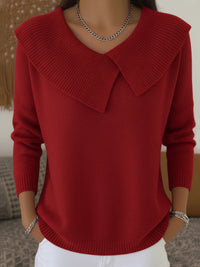 Leontine | Draped Collar Knit Jumper