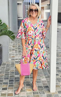 ISABELLA | ELEGANT COMFORT PRINTED TUNIC DRESS