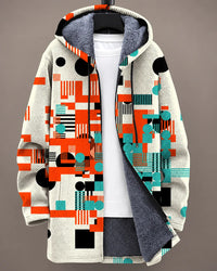 Elinor | Modern Mosaic Hooded Zip Jacket