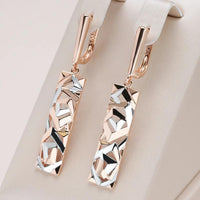 RECTANGULAR GOLD & SILVER EARRINGS