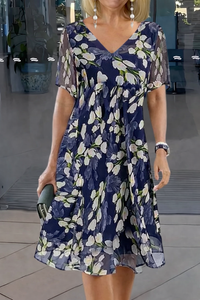 Oaklyn Tulip Floral Double Layer Midi Dress