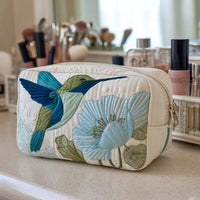Glittering Wings Quilted Makeup Bag
