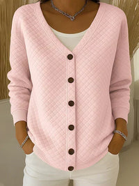 Leonor | Quilted Knit Button Cardigan