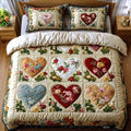 3-Piece Quilted Bedding Set – Hearts in Love