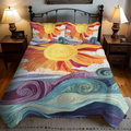 3-Piece Quilted Bedding Set – Solar Enchantment