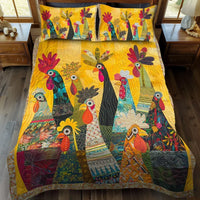3-Piece Quilted Bedding Set – Morning Rooster