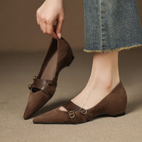 Martine | Pointed Double-Buckle Mary Janes