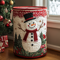 Happy Snowman | Hand-Quilted Laundry Basket