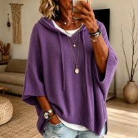 Elodie – Purple Poncho Sweater