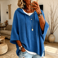 Amelie – Blue Poncho Sweater