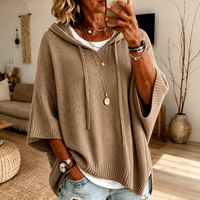 Manon – Taupe Poncho Sweater