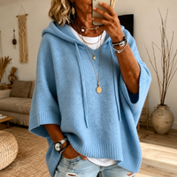 Lea – Sky Blue Poncho Sweater
