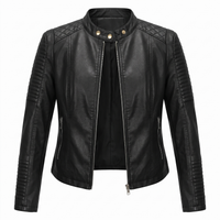 Daniela | Cropped Biker Jacket with Front Zip