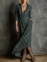 Valentine | Long Check Dress