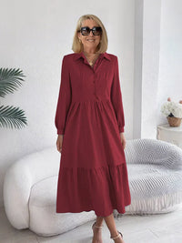 SOPHIA | ELEGANT COMFORT RUFFLE SHIRT DRESS