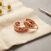 Nora | Star Engraved Copper Earrings