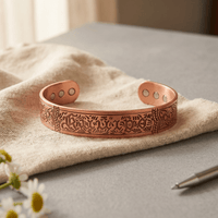 Katherine | Gothic Script Magnetic Copper Cuff