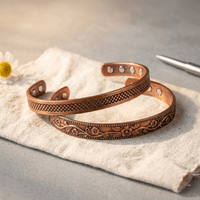 Deborah | Engraved Copper Cuff Set