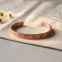Bridget | Heart Stamped Copper Cuff