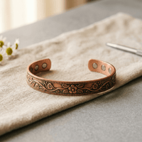 Verity | Floral Magnetic Copper Cuff