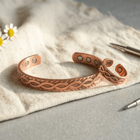 Mabel | Knot Engraved Copper Bracelet & Ring Set