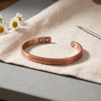 Rosamund | Flower Stamped Copper Cuff