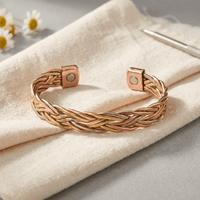 Margot | Three-Tone Herringbone Copper Bracelet