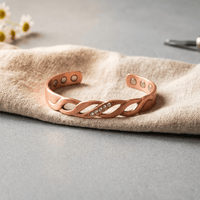 Olive | Braided Stone Magnetic Copper Cuff