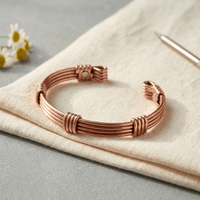 Maud | Ridged Wire-Wrapped Copper Cuff