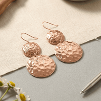 Fiona | Hammered Disc Copper Earrings