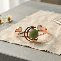 Prudence | Green Stone Copper Cuff