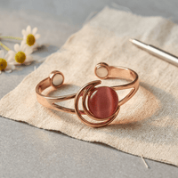 Nell | Pink Stone Copper Cuff