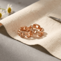 Blanche | Crystal Link Copper Earrings