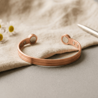 Edith | Grooved Magnetic Copper Cuff