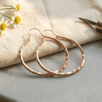 Sylvia | Faceted Copper Hoop Earrings
