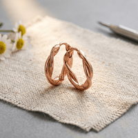 Stella | Twisted Copper Hoop Earrings