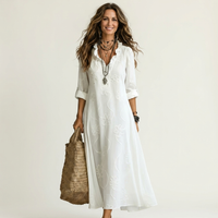 Mariam | Maxi Dress with Tonal Floral Embroidery