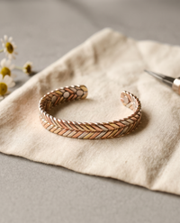 Rosalie | Three-Tone Herringbone Copper Cuff